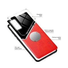 Mocco Lens Leather Back Case for Apple iPhone 12 Pro Red kaina ir informacija | Telefono dėklai | pigu.lt