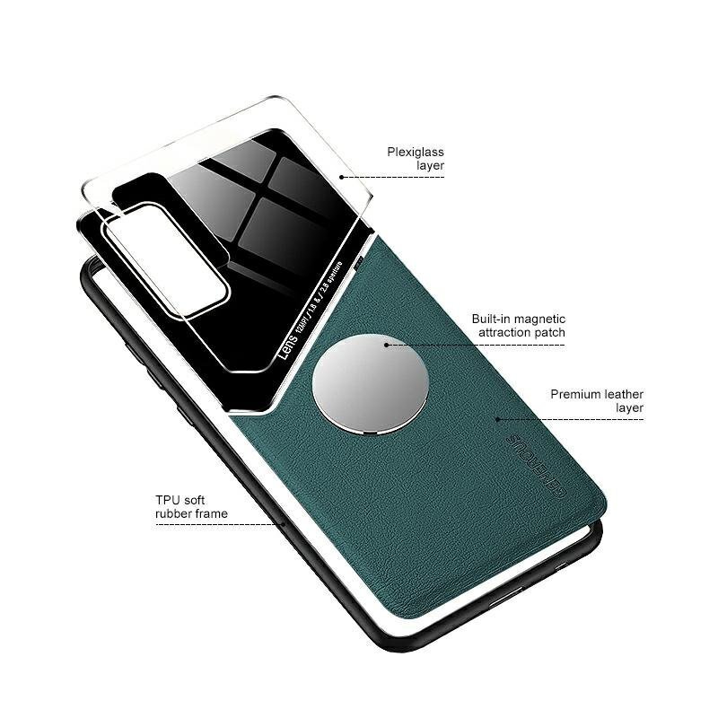 Mocco Lens Leather Back Case for Samsung Galaxy A42 5G Green kaina ir informacija | Telefono dėklai | pigu.lt