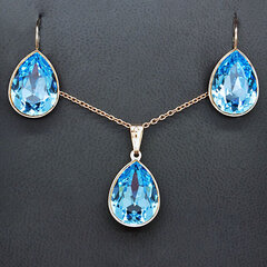 Комплект украшений DiamondSky «Хрустальная капля II (Aquamarine Blue)» с кристаллами Swarovski™ DS00S250 цена и информация | Наборы украшений | pigu.lt