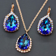 Комплект украшений DiamondSky «Небесная капля III (Bermuda Blue)» с кристаллами Swarovski™ DS00S252 цена и информация | Наборы украшений | pigu.lt