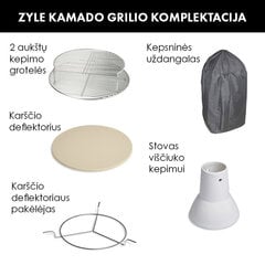 Kepsninė Zyle Kamado, ZY24KSGRDISET, su priedais, 62 cm kaina ir informacija | Kepsninės, griliai | pigu.lt