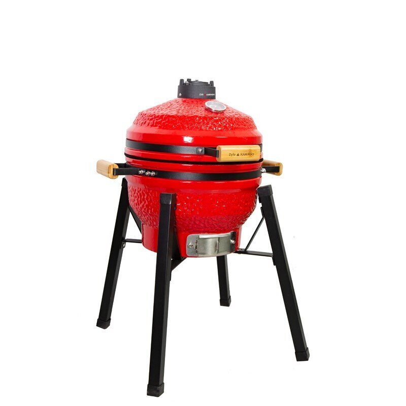 Kamado grilis su priedais Zyle 39,8 cm, Starter, ZY16KSRDSET, raudonas цена и информация | Kepsninės, griliai | pigu.lt