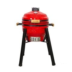 Kamado grilis su priedais Zyle 39,8 cm, Starter, ZY16KSRDSET, raudonas kaina ir informacija | Kepsninės, griliai | pigu.lt