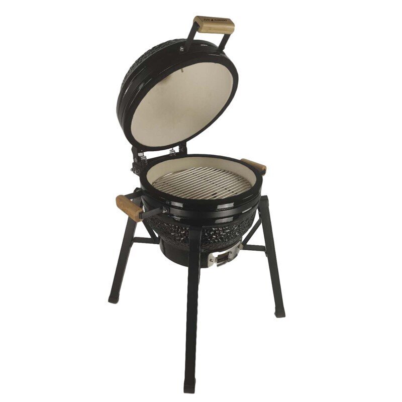 Kamado grilis su priedais Zyle 39,8 cm, Starter, ZY16KSBLSET, juodas цена и информация | Kepsninės, griliai | pigu.lt