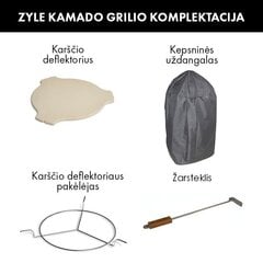 Kamado grilis su priedais Zyle 62 cm, X Large ZY24RDSET, raudonas kaina ir informacija | Kepsninės, griliai | pigu.lt