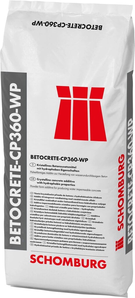 Kristalinis hidroizoliacinis betono priedas Betocrete-CP-360-WP, 17kg kaina ir informacija | Sandarinimo medžiagos | pigu.lt