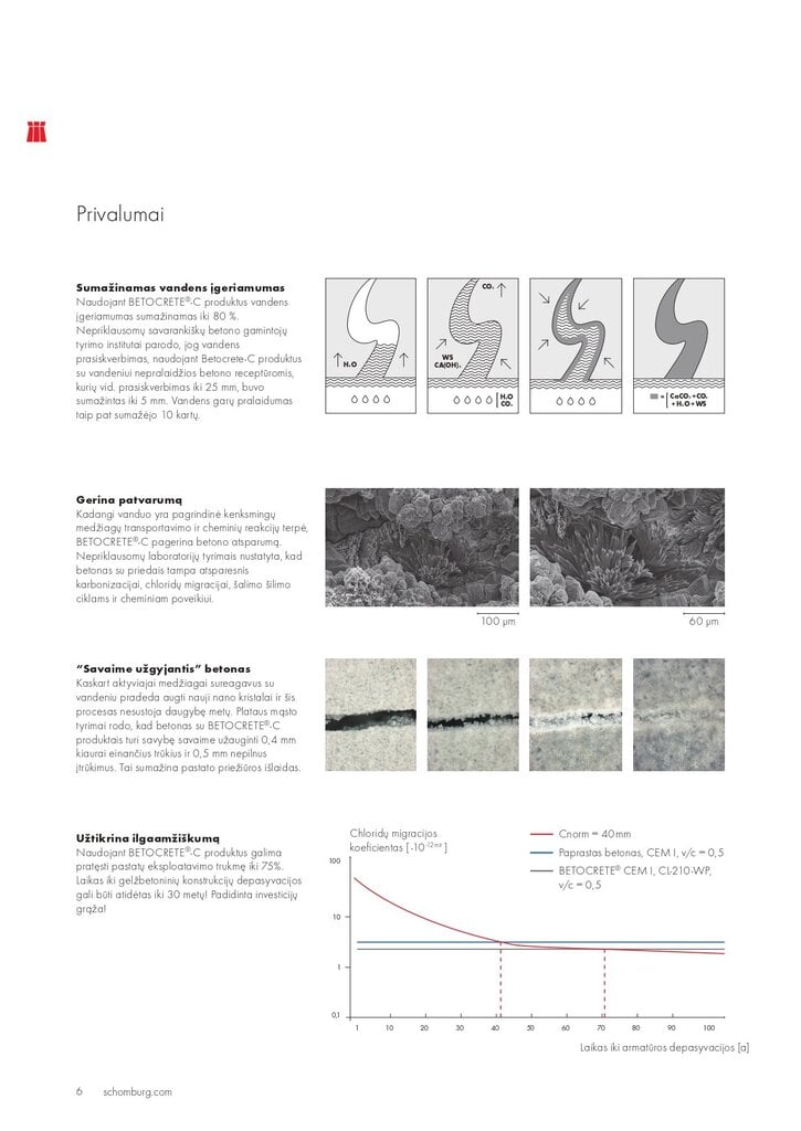Kristalinis hidroizoliacinis betono priedas Betocrete-CP-360-WP, 17kg цена и информация | Sandarinimo medžiagos | pigu.lt