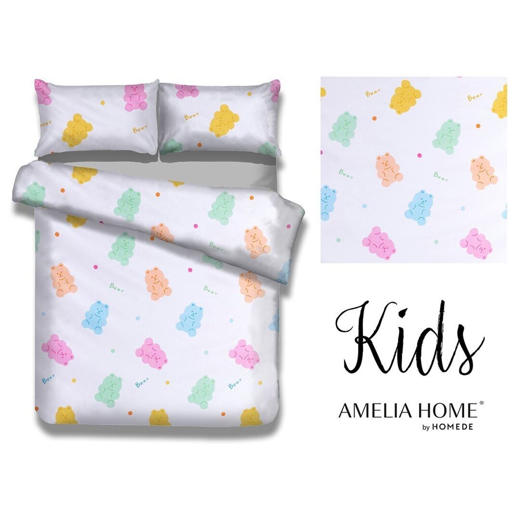 Amelia Home vaikiškas patalynės komplektas Candy Bears, 3 dalių цена и информация | Patalynė kūdikiams, vaikams | pigu.lt