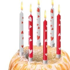 Susy Card Свечи для торта с подсвечниками, с сердечками, 10 шт цена и информация | Подсвечники, свечи | pigu.lt