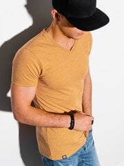 Мужская футболка Ombre S1369, горчичная цена и информация | Мужские футболки | pigu.lt