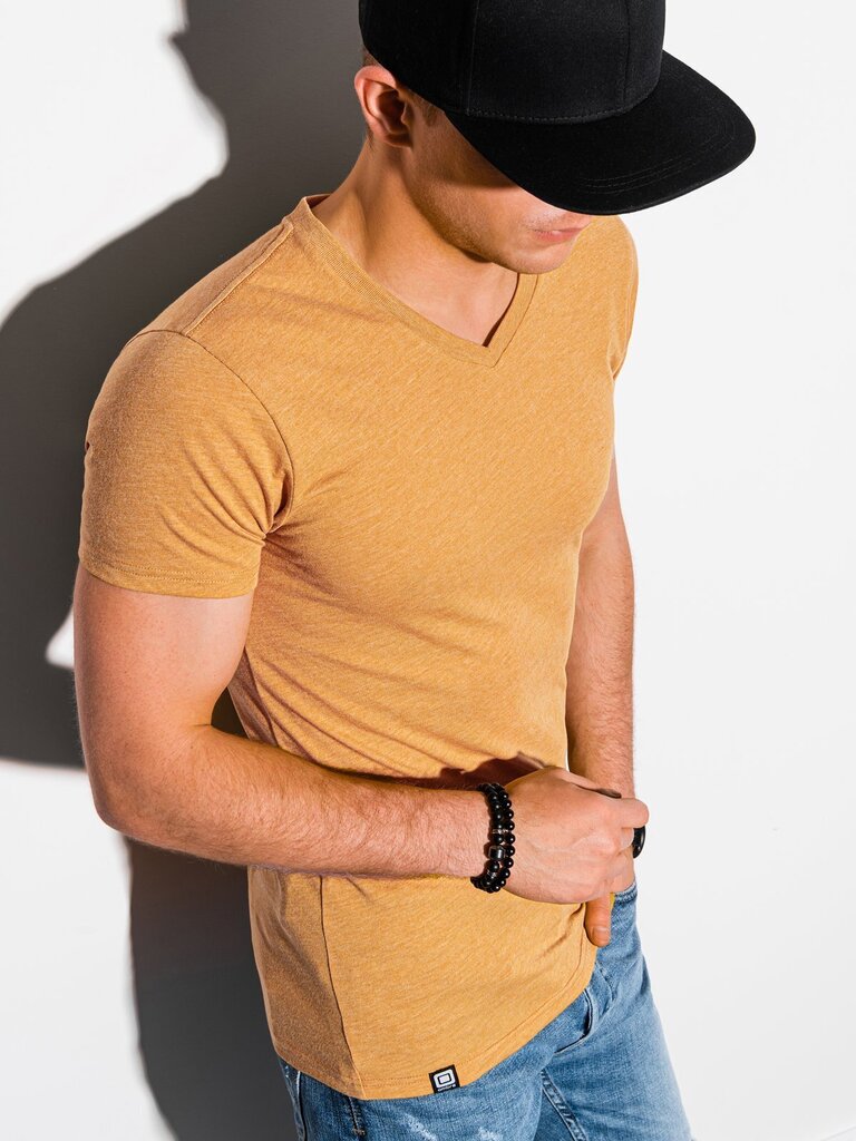 Marškinėliai vyrams Ombre basic S1369, geltoni kaina ir informacija | Vyriški marškinėliai | pigu.lt