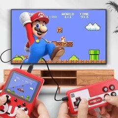 RoGer Retro mini Game console with 400 games, 3 inch color screen, TV output / Red + Remote kaina ir informacija | Žaidimų konsolės | pigu.lt