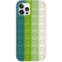 Mocco Bubble Antistress Case for Apple iPhone 12 / 12 Pro Dark Green kaina ir informacija | Telefono dėklai | pigu.lt