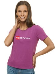 Marškinėliai moterims Nenervuok JS/SD211-43275, violetiniai kaina ir informacija | Marškinėliai moterims | pigu.lt