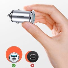 Įkroviklis Joyroom mini dual port USB Type C / USB 20 W 5 A smart car charger Power Delivery Quick Charge 3.0 AFC SCP (C-A45) kaina ir informacija | Krovikliai telefonams | pigu.lt