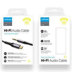 Joyroom стерео аудио AUX 3,5 мм мини-разъем - USB Type C для смартфона 2 м (STA 03) цена и информация | Кабели для телефонов | pigu.lt