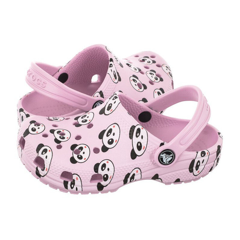 Crocs Classic vaikiškos šlepetės Panda Print Clog Jr 206999-6GD kaina ir informacija | Guminės klumpės vaikams | pigu.lt