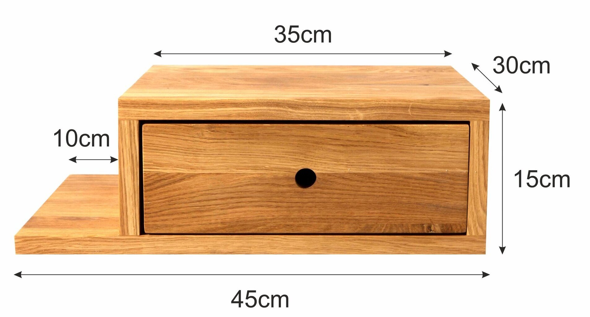 Lentyna Left su stalčiumi, pagaminta Lietuvoje, ruda kaina ir informacija | Spintelės prie lovos | pigu.lt