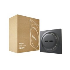 Fibaro Walli N USB Outlet, Black цена и информация | Системы безопасности, контроллеры | pigu.lt