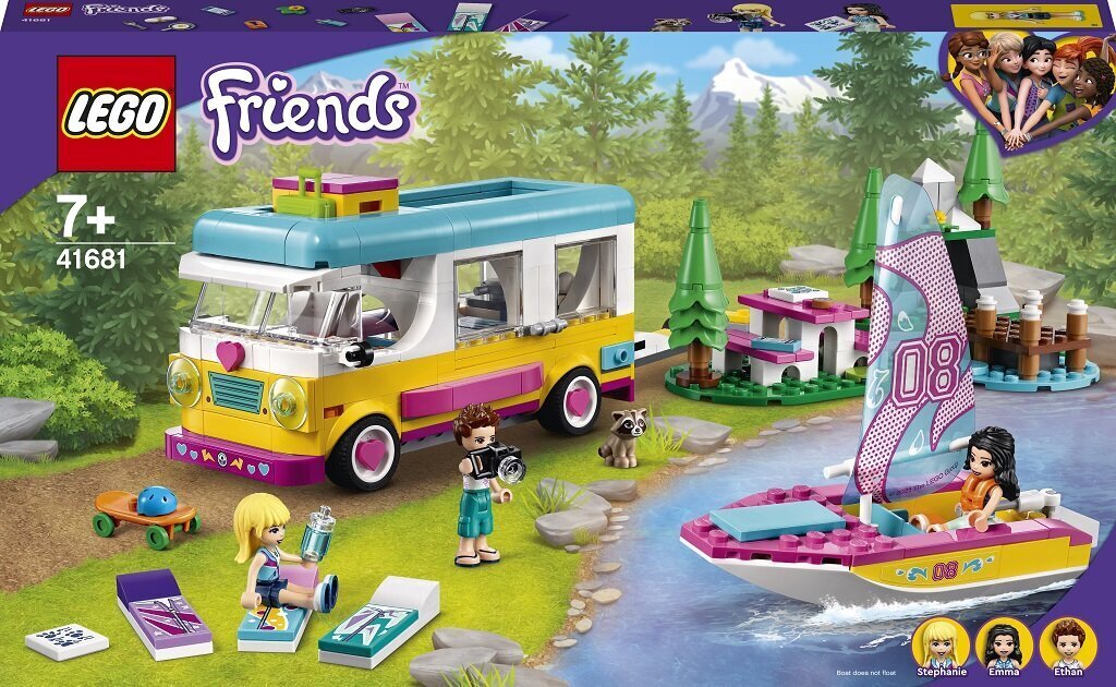 41681 LEGO® Friends Miško stovyklautojų furgonas ir burlaivis kaina ir informacija | Konstruktoriai ir kaladėlės | pigu.lt