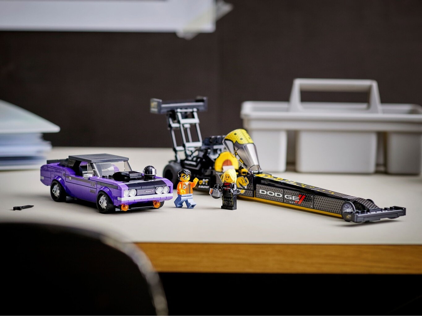 76904 LEGO® Speed Champions Mopar Dodge//SRT Top Fuel Dragster ir 1970 Dodge Challenger T/A kaina ir informacija | Konstruktoriai ir kaladėlės | pigu.lt