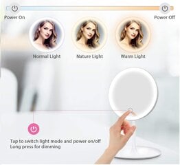 Kosmetinis veidrodis su LED apšvietimu ir USB įkrovimu kaina ir informacija | Kosmetinės, veidrodėliai | pigu.lt