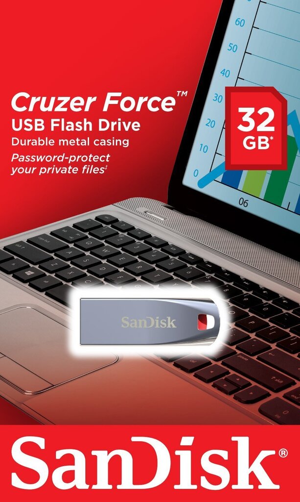 Sandisk Cruzer Force 32 GB kaina ir informacija | USB laikmenos | pigu.lt