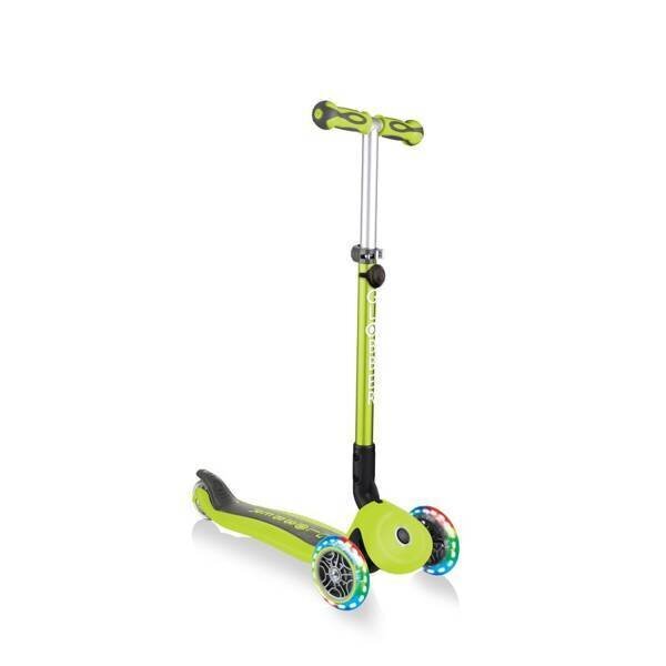 Globber GO-UP Deluxe Lights Lime Green kaina ir informacija | Paspirtukai | pigu.lt