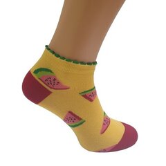 Женские короткие носки с рисунком "Арбуз" (желтые) цена и информация | Женские носки | pigu.lt