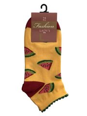 Trumpos kojinės su dizainu Arbūzas, geltonos kaina ir informacija | Moteriškos kojinės | pigu.lt