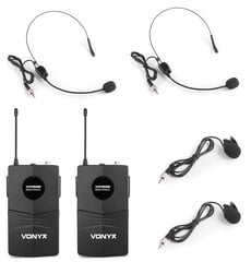 Vonyx WM82B Цифровой 2-канальный беспроводной микрофон UHF цена и информация | Микрофоны | pigu.lt