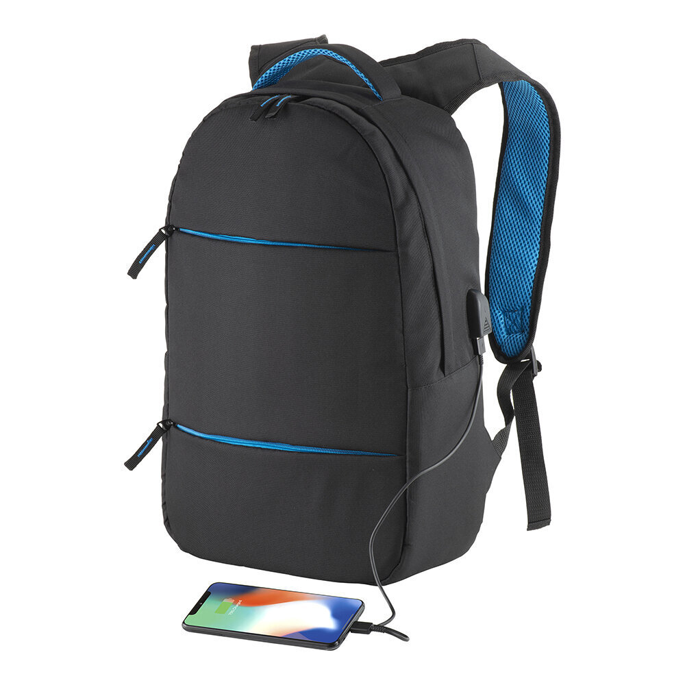 Kuprinė / nešiojamojo kompiuterio krepšys Mmyts, juoda / mėlyna kaina ir informacija | Kuprinės ir krepšiai | pigu.lt