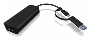 Кабель IcyBox IB-LAN100-C3 USB TYPE-C к локальной сети цена и информация | Адаптеры, USB-разветвители | pigu.lt