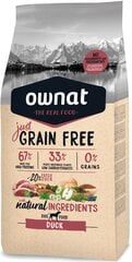 Ownat Grain Free Just Adult Duck sausas begrūdis maistas suaugusiems šunims su antiena 14kg цена и информация | Сухой корм для собак | pigu.lt