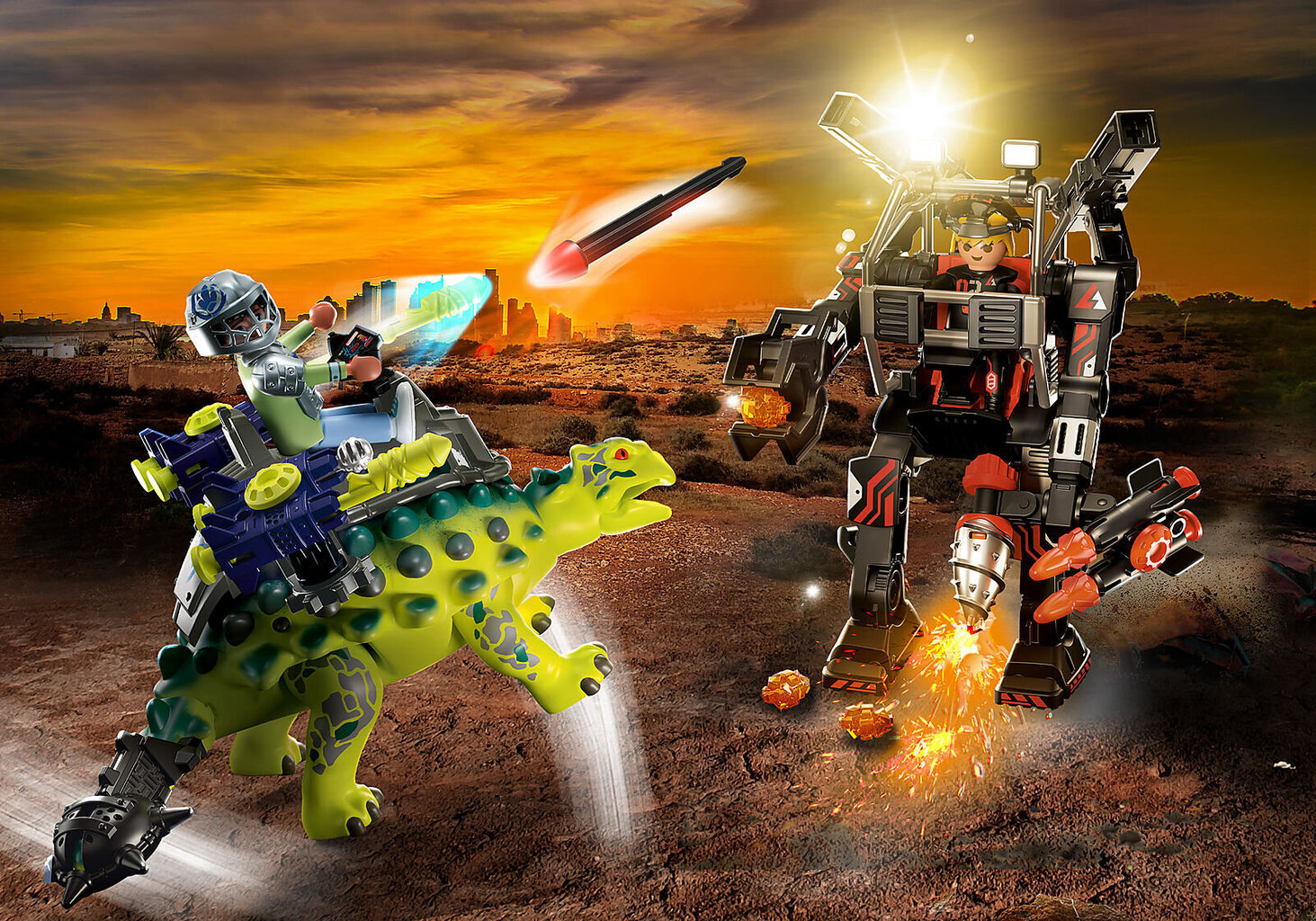 70626 PLAYMOBIL® Dino Rise, Saichania: Roboto invazija kaina ir informacija | Konstruktoriai ir kaladėlės | pigu.lt