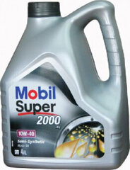 Полусинтетическое моторное масло Mobil Super 2000 10W40, 4 л цена и информация | Моторные масла | pigu.lt