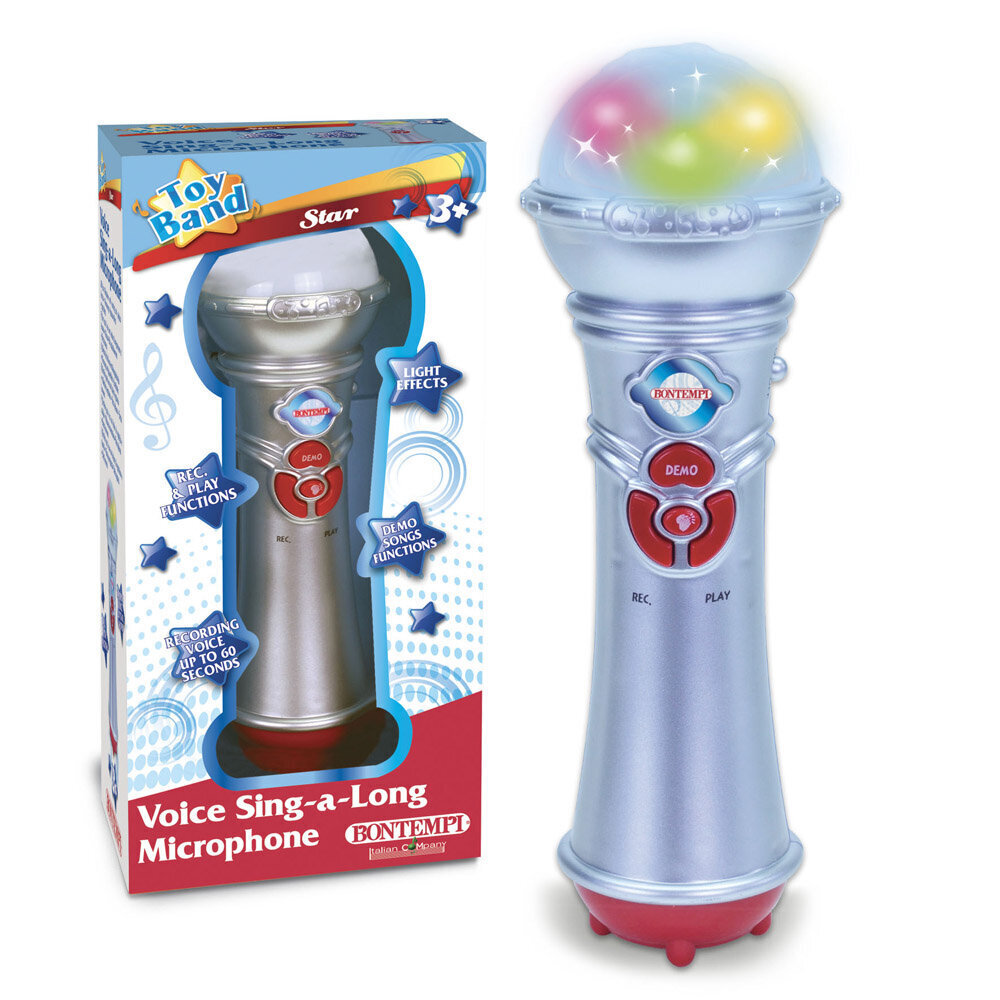 Karaoke mikrofonas su šviesos efektais Bontempi Toy Band Star, 41 2720 kaina ir informacija | Lavinamieji žaislai | pigu.lt