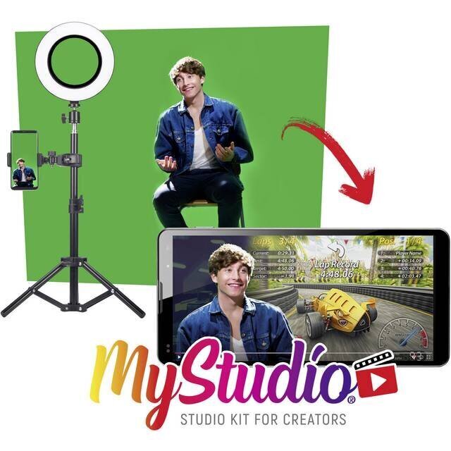 Žiedinis LED šviestuvas Easypix My Studio Kit for Creators kaina ir informacija | Fotografijos apšvietimo įranga | pigu.lt