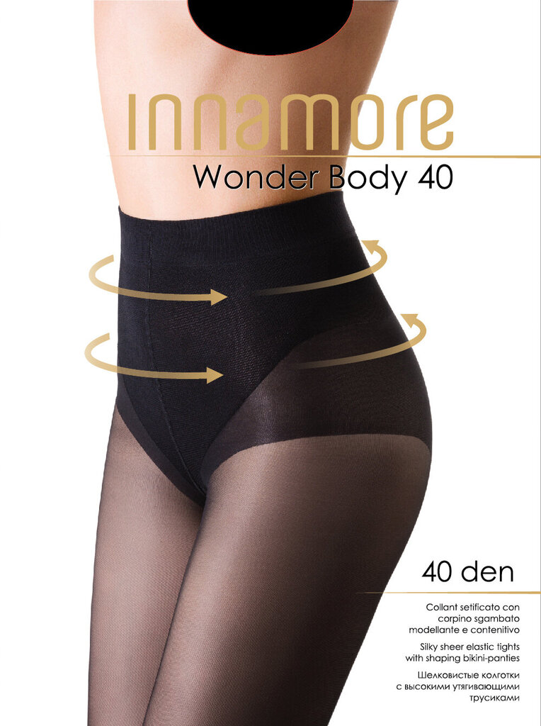 Pėdkelnės moterims Innamore Wonder Body 40 DEN, juodos spalvos цена и информация | Pėdkelnės | pigu.lt