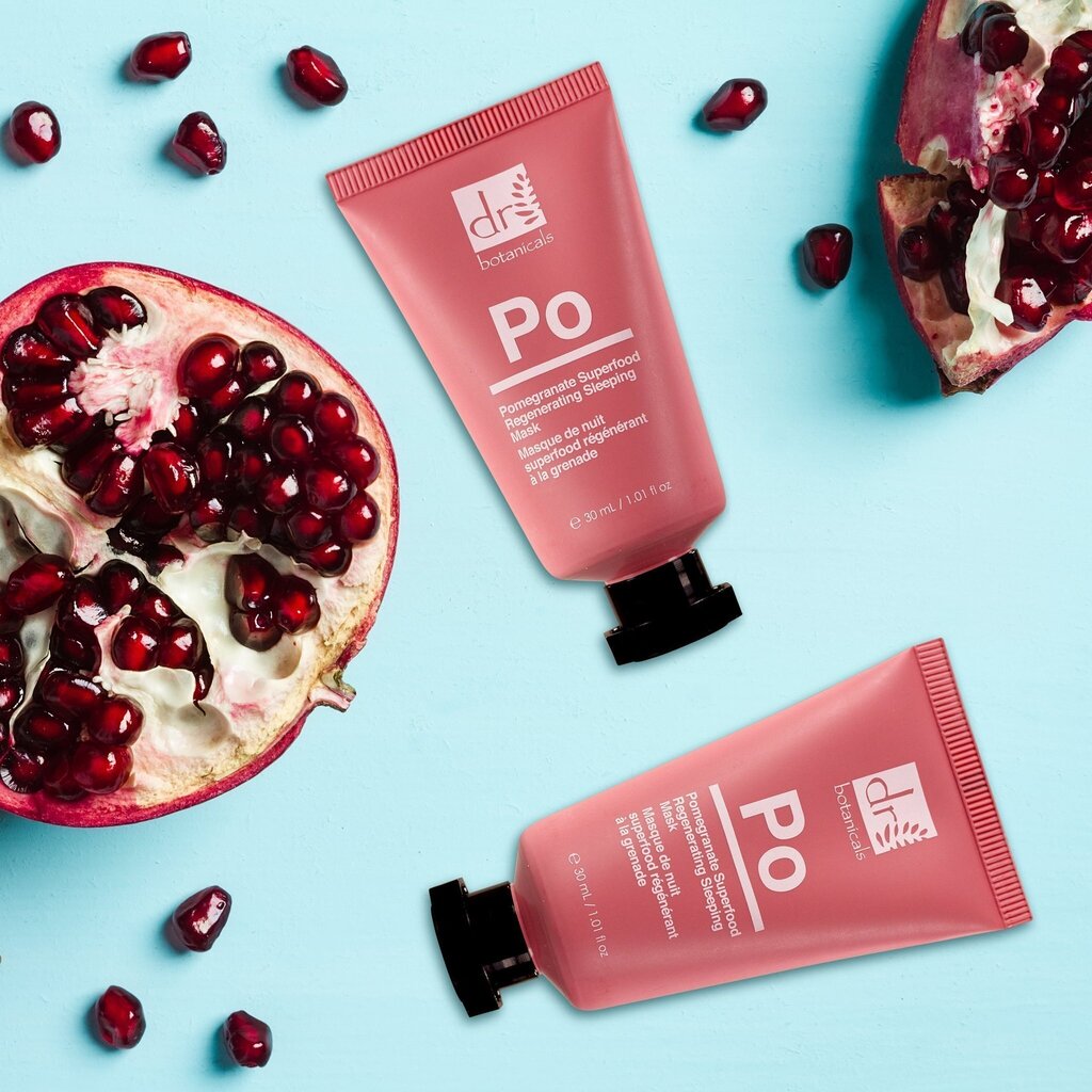 Naktinė veido kaukė Dr. Botanicals Pomegranate Superfood, 30 ml kaina ir informacija | Veido kaukės, paakių kaukės | pigu.lt