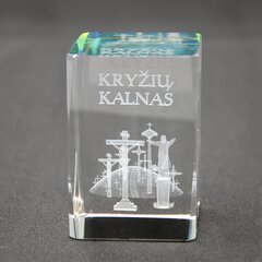 Stiklinis kubas su Kryžių kalno 3D atvaizdu kaina ir informacija | Interjero detalės | pigu.lt