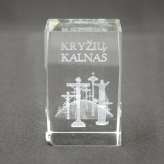 Stiklinis kubas su Kryžių kalno 3D atvaizdu цена и информация | Детали интерьера | pigu.lt