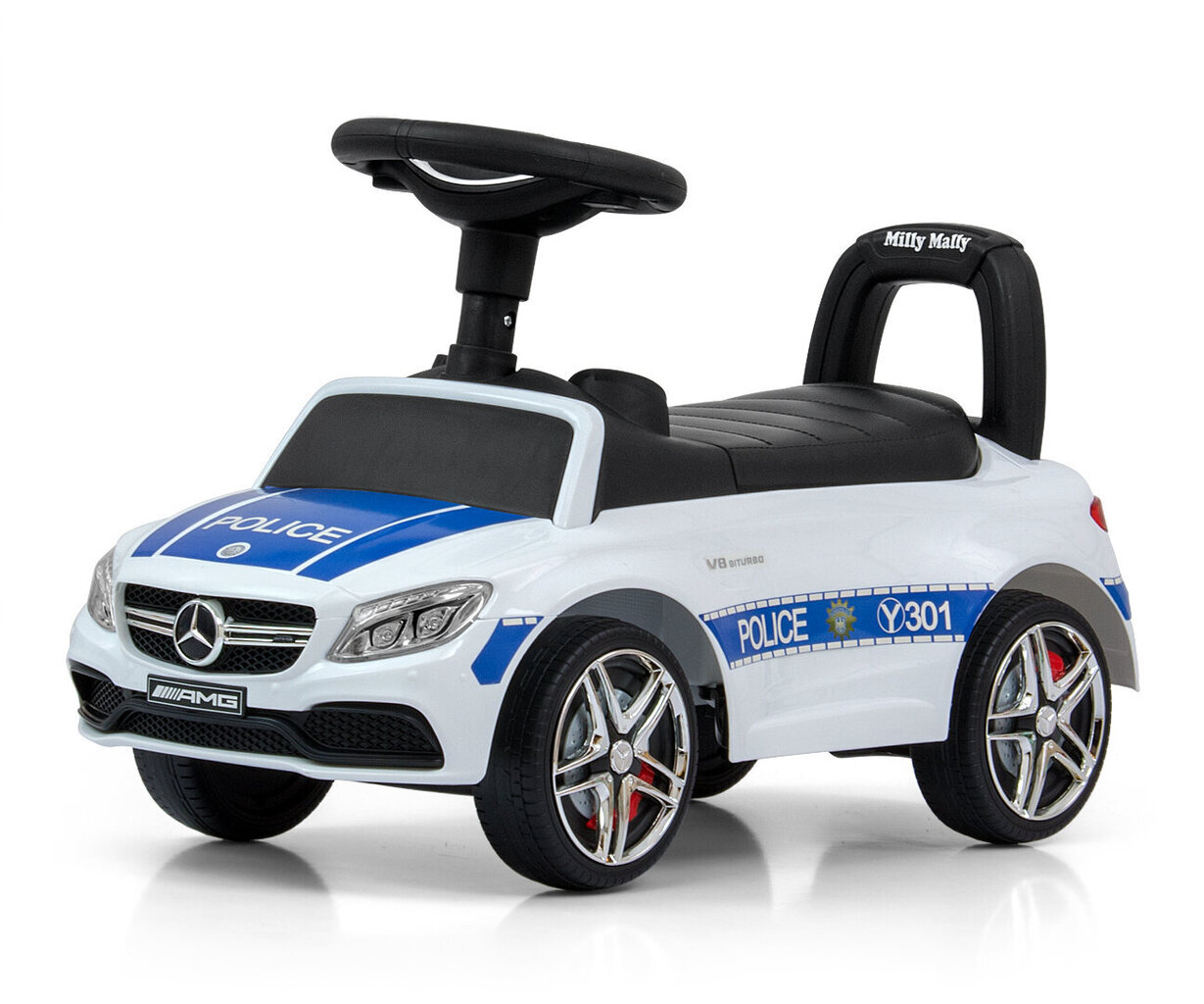 Paspiriama mašinėlė Milly Mally Mercedes-Aamg C63 Coupe Police S kaina ir informacija | Žaislai kūdikiams | pigu.lt