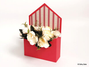 Gėlių dėžutė Vokelis, raudona kaina ir informacija | Floristikos reikmenys | pigu.lt