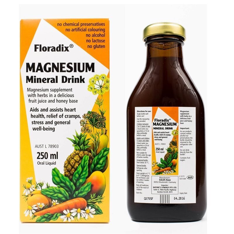 Maisto papildas Floradix Magnesium, 250 ml цена и информация | Vitaminai, maisto papildai, preparatai gerai savijautai | pigu.lt