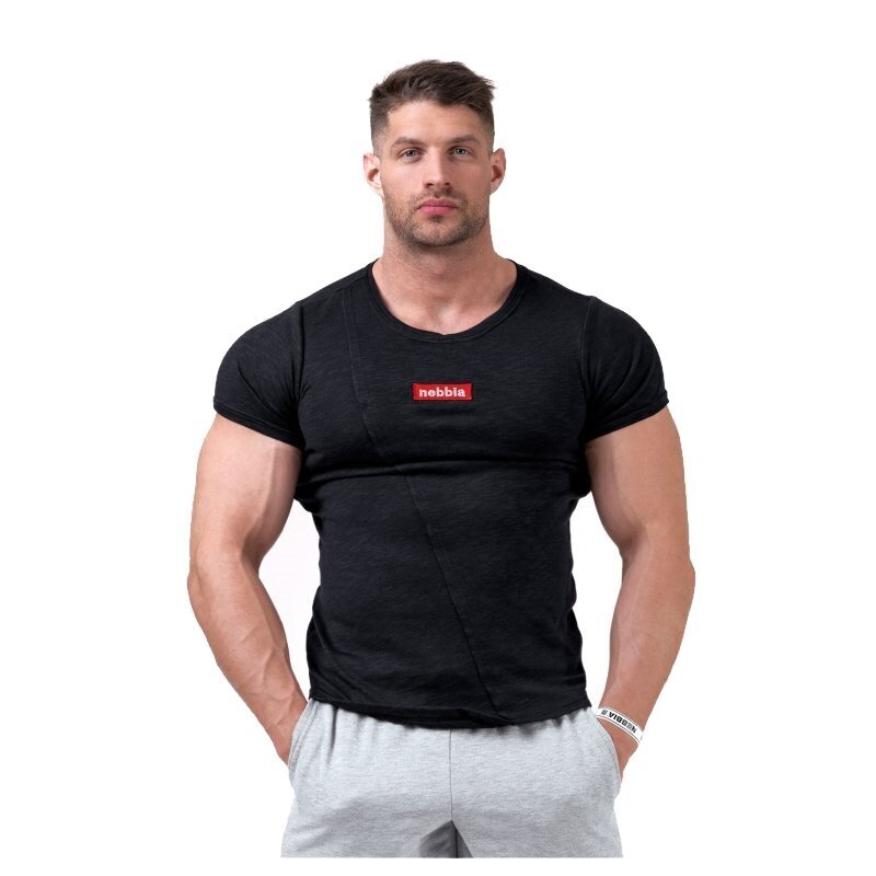 Marškinėliai vyrams Nebbia Red Label Muscle NEB1720130, juodi kaina ir informacija | Sportinė apranga vyrams | pigu.lt