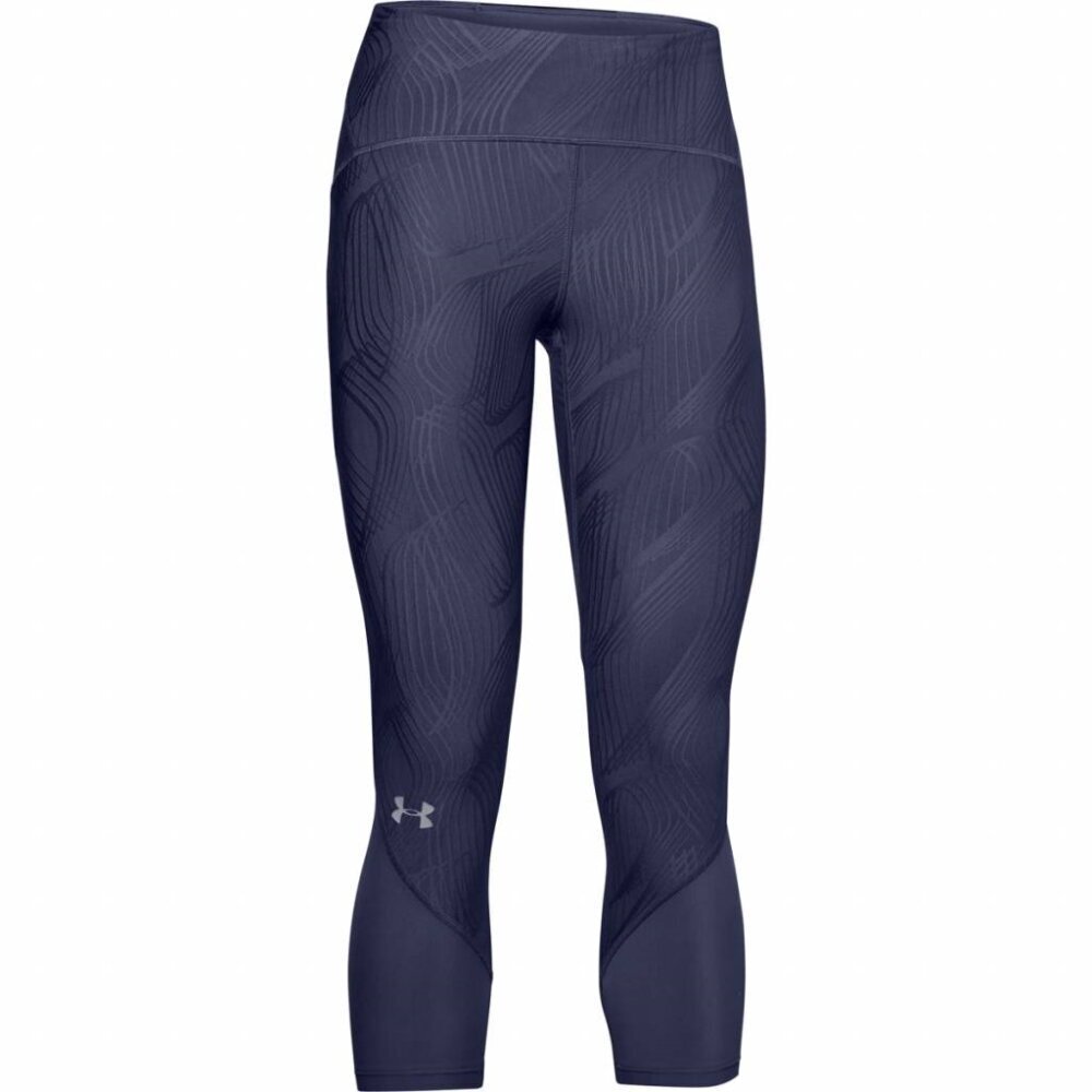 Sportinės kelnės moterims Capri Under Armour Fly Fast Jacquard Crop UA1350079, mėlynos kaina ir informacija | Sportinė apranga moterims | pigu.lt