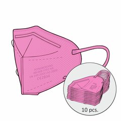Respiratorius Rongbo FFP2, rožinis, 10 vnt kaina ir informacija | Pirmoji pagalba | pigu.lt