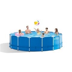 Каркасный бассейн Intex Metal Frame Pool Set 457x122 см, с фильтром цена и информация | Бассейны | pigu.lt