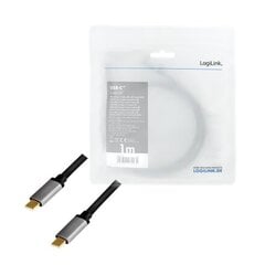 Logilink USB 3.2 Gen 2 cable  C|M to C|M  4K|60Hz  PD alu CUA0107 1 m  USB-C male  USB-C male цена и информация | Кабели и провода | pigu.lt